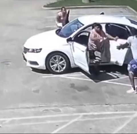 Carjacking white sedan